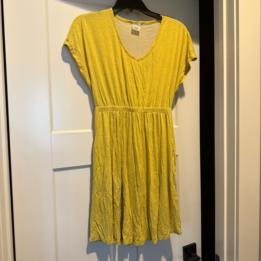 Sunny Yellow V-Neck Mini Dress